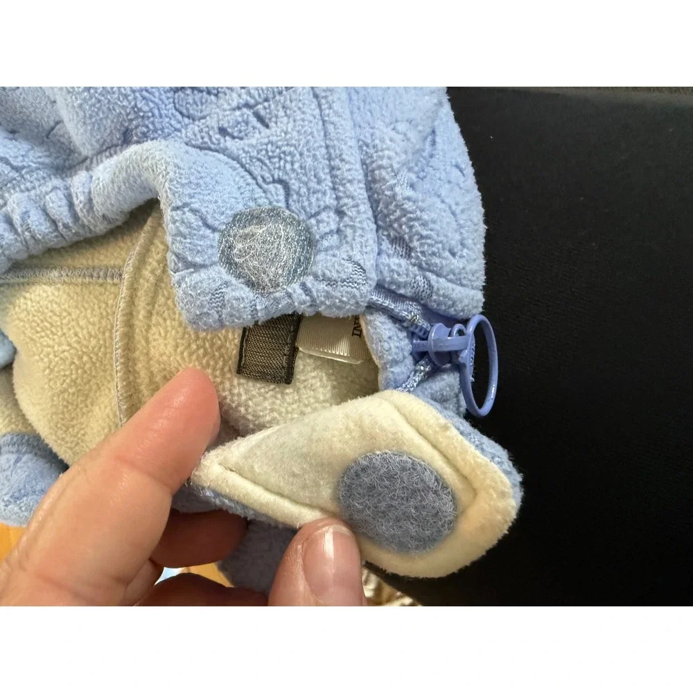 REI baby blue floral baby fleece bunting snow suit Winter hooded outdoor‎